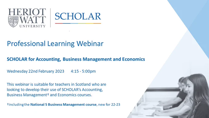 SCHOLAR webinar for teachers details