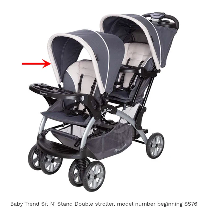 Baby Trend Sit N’ Stand Double stroller, model number beginning SS76