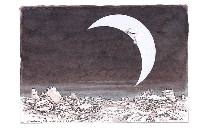Greek Cartoonist Ilias Makris says everything about #TurkeyEarthquake without using a single word.