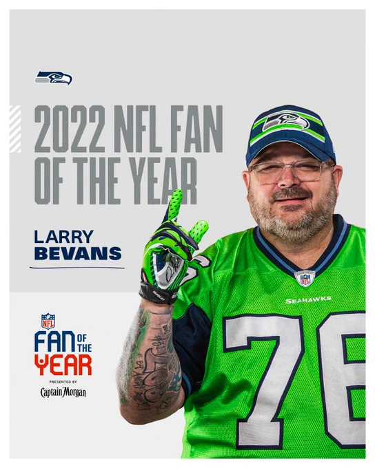 Congratulations to Larry Bevans, the 2022 NFL Fan of the Year!