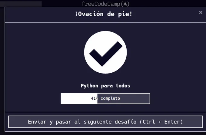 🚀💻 ¡Estoy MUY FELIZ de estar avanzando en mi curso de #Python! Ya voy por el 40% y cada vez me gusta más lo que puedo lograr con estos conocimientos. ¡El futuro de la programación está en mis manos! #codinglife #programador #programacion #aprendiendopython