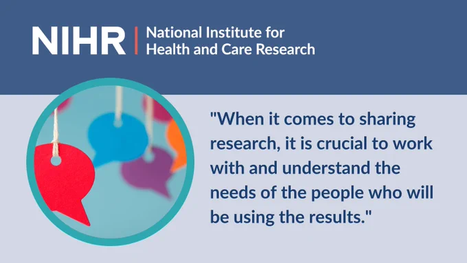"When it comes to sharing research, it is crucial to work with and understand the needs of the people who will be using the results"