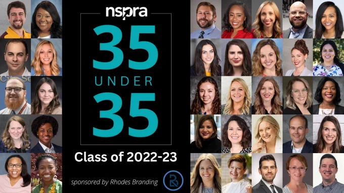 Headshots of members of the NSPRA 35 Under 35 class for 2022-23.