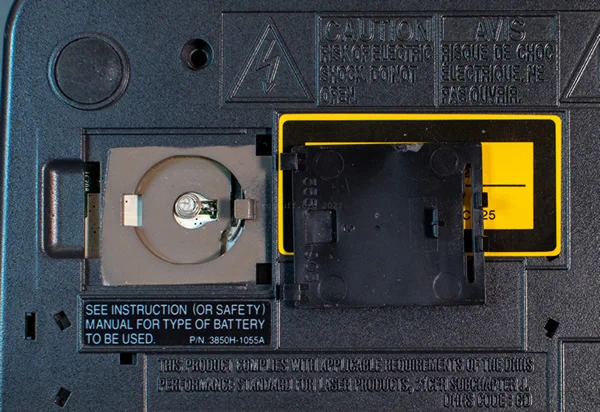 Philips CDI370 backup battery compartment
