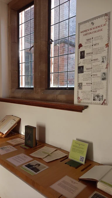 Women in science exhibition at Girton College Library