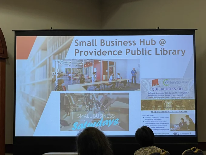 Slideshow with the title “Small Business Hub @ Providence Public Library”