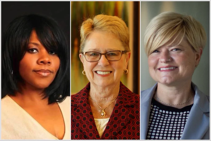 Collage of headshots of Ms. Pinkard, Dr. Stanton, and Ms Ostby. 