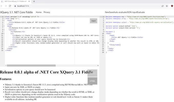 .NET 6 ASP MVC app running IKVM cross-compiled Saxon HE 11.5 for an XQuery 3.1 fiddle