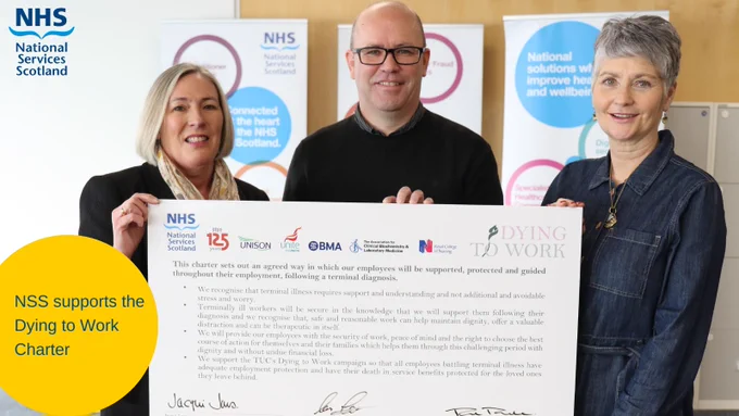 A picture of the signed Dying to Work charter