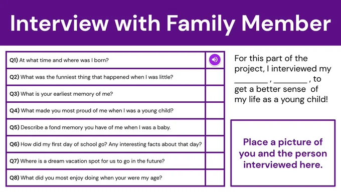 Interview with a Family Member template