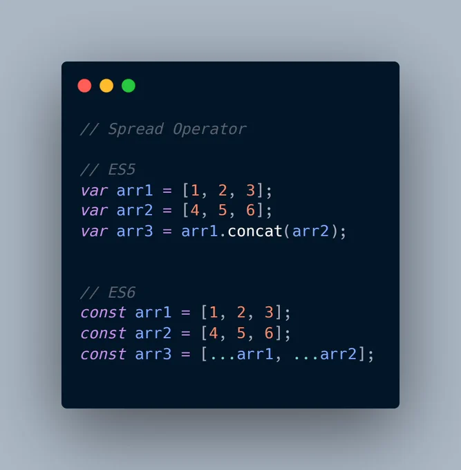 javascript spread operator. difference between es5 and es6