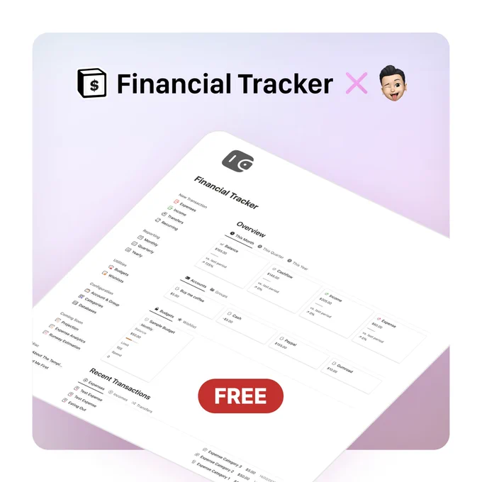 Financial Tracker - Free Version - Notion Template