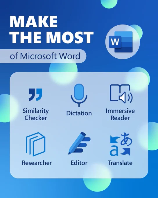 Picture of MS Word features