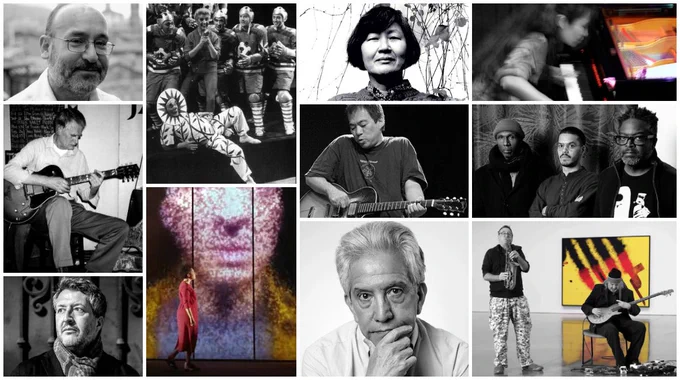 Photo credits: Salvatore Sciarrino via the artist, Kjerstin Dellert and Olle Sivall in Karl-Birger Blomdahl: Aniara, Younghi Pagh-Paan via Ricordi, Satoko Fujii via the artist, Derek Bailey by Stoke Newington, Otomo Yoshihide by Hreinn Gudlaugsson, HPrizm with Brandon Lopez and Gerald Cleaver by John Rogers, Thomas Adès by Marco Borggreve, Julia Bullock and Roderick Williams in Michel van der Aa: Upload, Cergio Prudencio via Kairos Records, John Zorn and Bill Laswell with Sterling Ruby painting via Gagosian.