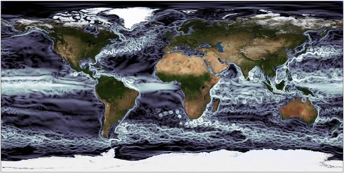 Global map of eddies (Graphic: Nathan Beech)