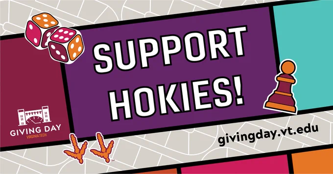 Giving day, Virginia Tech. Support Hokies! givingday.vt.edu