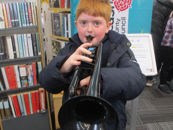 child with saxophone