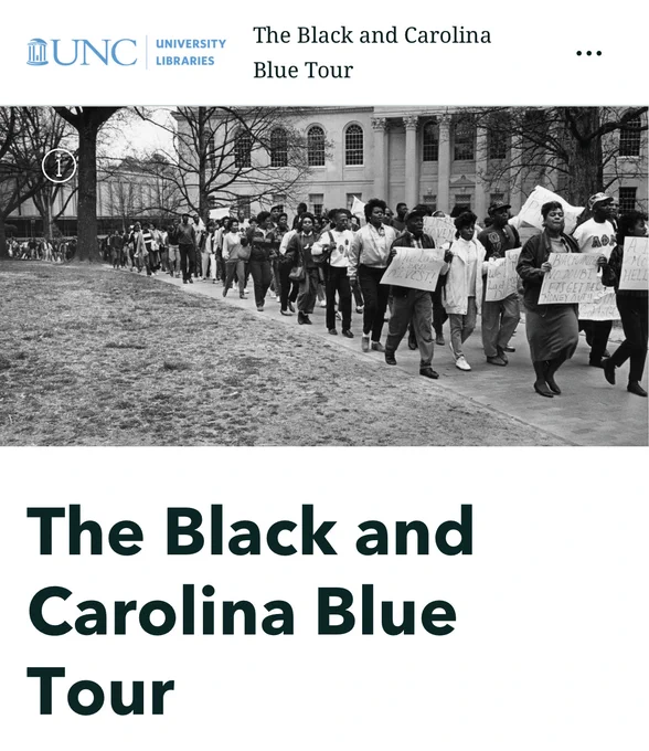 Screenshot of the homepage of The Black and Carolina Blue website.