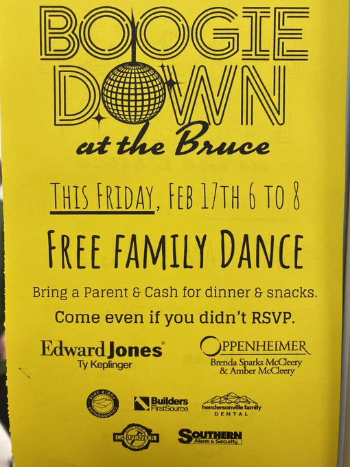 Flyer for Boogie Down at the Bruce!