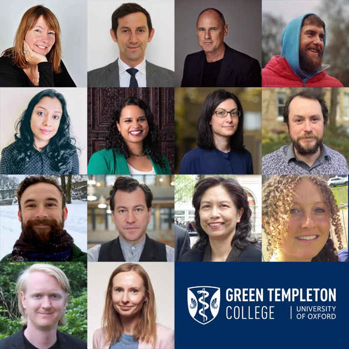 A composite image of fourteen new research fellows  