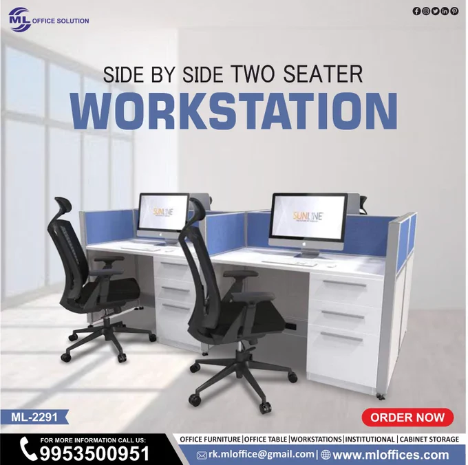 Side By Side Two Seater Workstation
