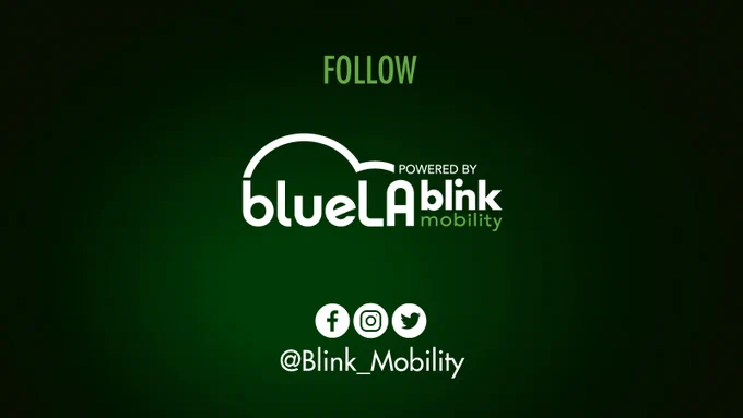 Follow BlueLA Powered by Blink Mobility on Facebook, Instagram, and Twitter