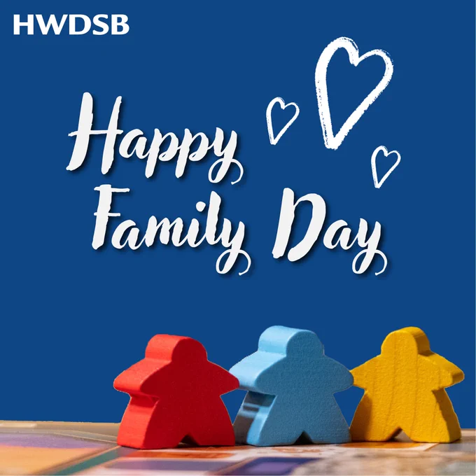 Text: Happy Family Day HWDSB