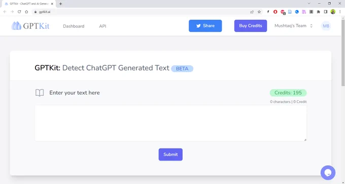 A screenshot of the homepage of GPTKit.