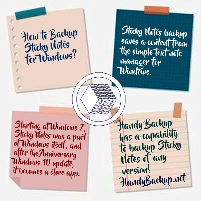 How to Backup Sticky Notes for Windows? -> Handybackup.net