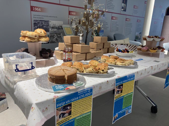Image shows the cake stall with lots of yummy treats!