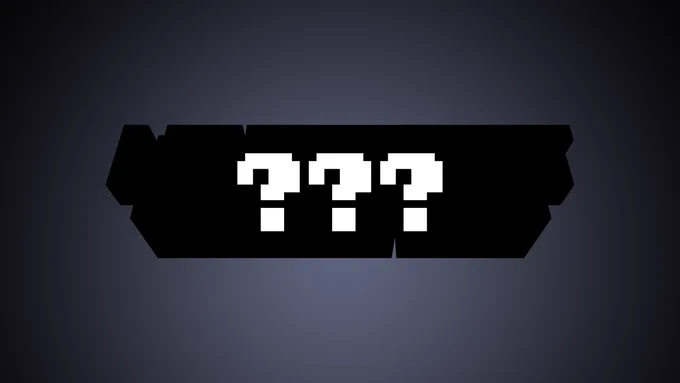 Minecraft logo in silhouette with question marks above