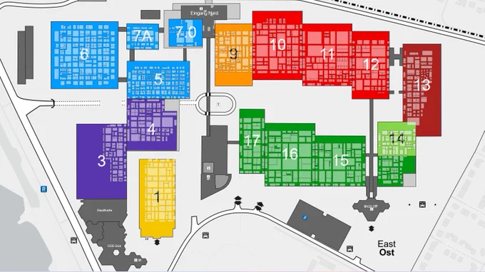 Hallenplan der EuroShop 2023. Copyright: Messe Düsseldorf