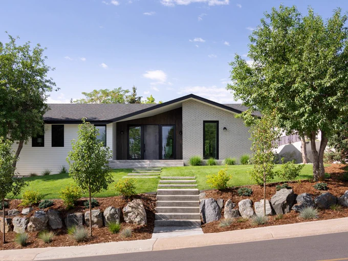exterior view of modern home