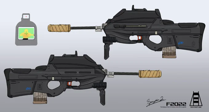 An F2000 upgraded to 6.8, brandishing a thermal integrated optic, a backup red dot sight, a folding grip, and a cloth wrapped supressor.