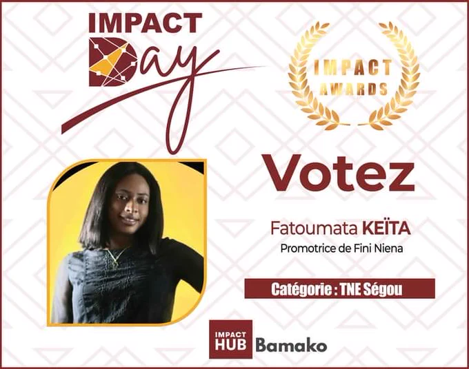 Pour voter Fatoumata KEITA clique ici 👉🏾https://m.facebook.com/story.php?story_fbid=pfbid0u2gu81tpxpwJQ5oxVdHTpDmUuSJgaapwWxaSHVohHEjygJTAC1y1jGbK75jHQ2e8l&id=100067671801154&mibextid=Nif5oz

👉🏾clique sur « J'aime »  
👉🏾commente « Je vote Fatoumata KEITA »
👉🏾partage la publication pour permettre à d'autres personnes de voter.