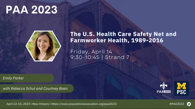The US Health Care Safety Net and Farmworker Health 1989-2016. Friday 9:30 at Strand 7