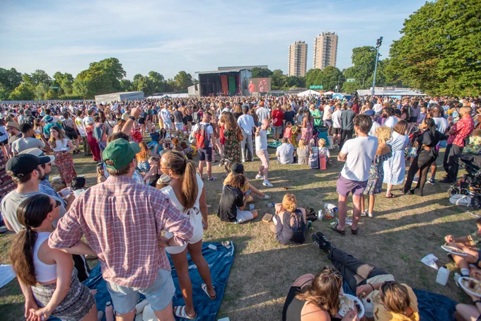 Image of the Main Stage and crowd at the Lambeth Country Show 2022.