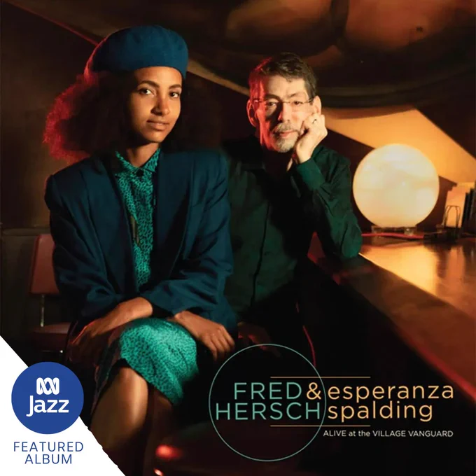 Esperanza Spalding (L) and Fred Hersch (R) at the bar at the Village Vanguard