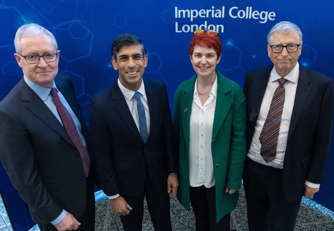 Hugh Brady, Rishi Sunak, Mary Ryan and Bill Gates