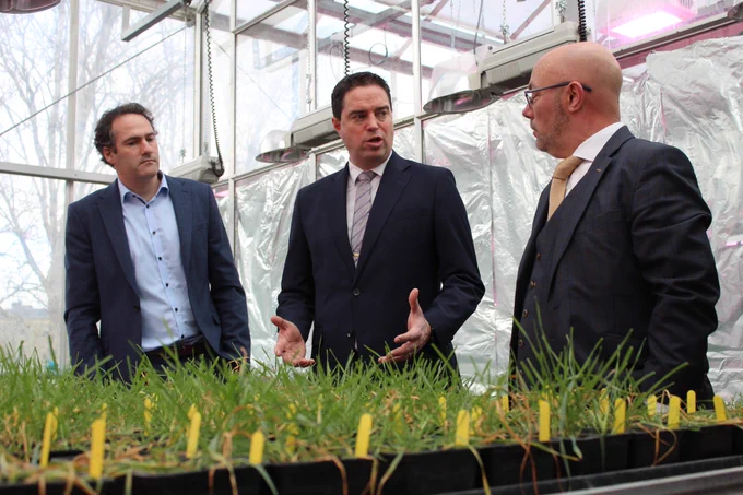 Pictured left to right are Stephen Kildea, Minister Heydon, John Spink 