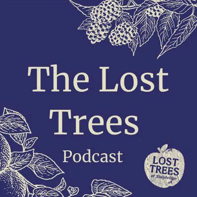 A fruit tree graphic with the title: The Lost Trees podcast. 
