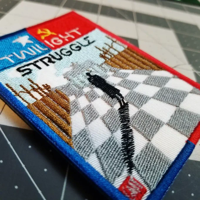 Embroidered Patch for the boardgame Twilight Struggle.