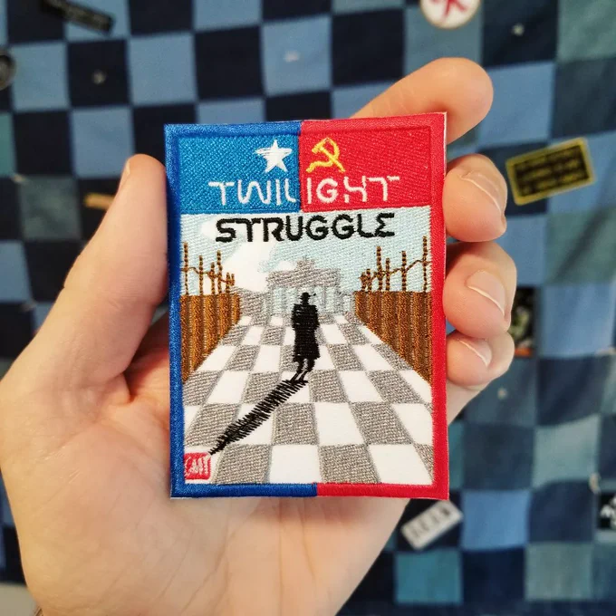 Embroidered Patch for the boardgame Twilight Struggle.