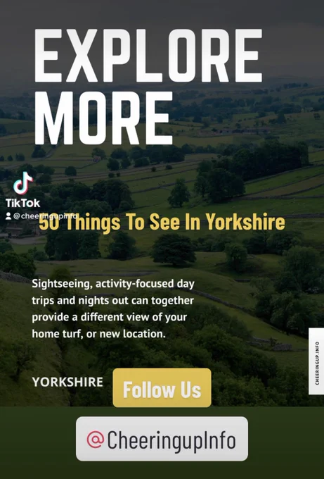 50 Things To See In Yorkshire https://cheeringup.info/shop/yorkshire-marketplace/ #Yorkshire #BestOfYorkshire #GuidePrice #CheeringupInfo #CheeringupTV