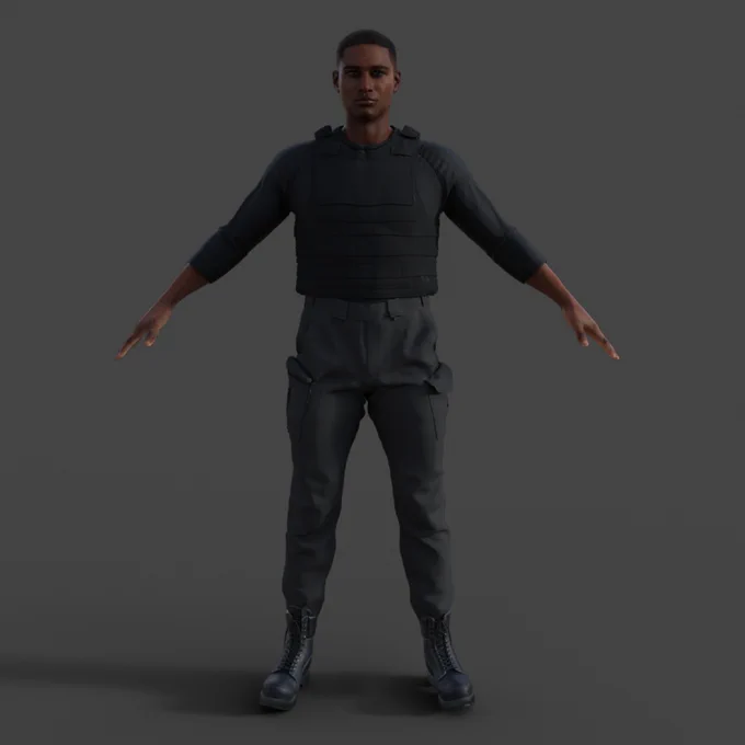 Rendering of current character design for Bishop Coleman, main protagonist from Stay Alive game