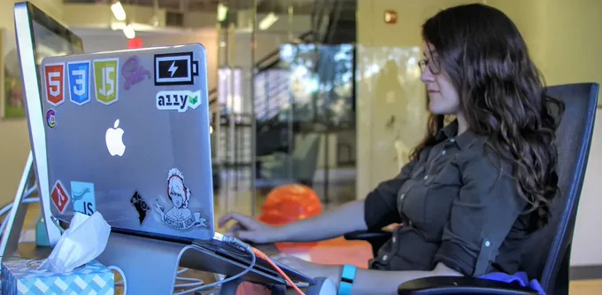 Woman at computer
