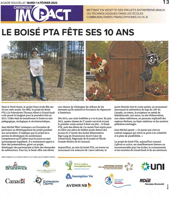 La chronique Place aux Compétences célèbre les 10 ans du boisé PTA.