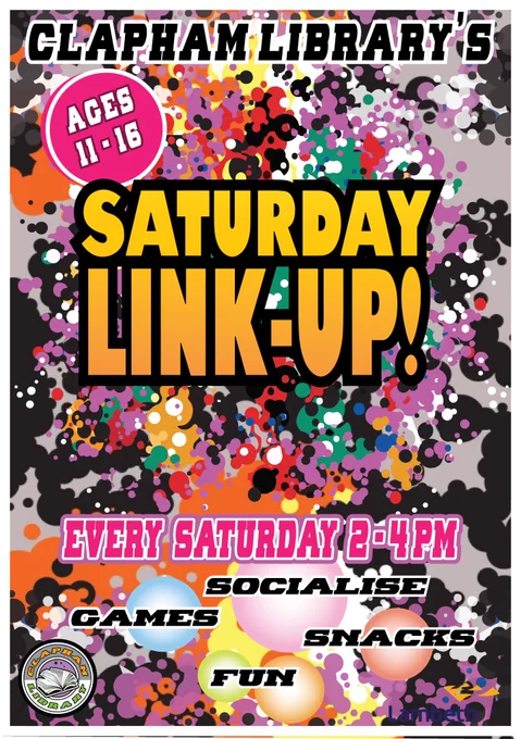 Teen games club every Saturday at Clapham Library 2-4pm. Board games and so much more 