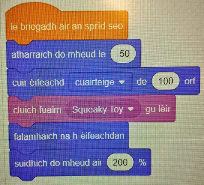 Coding in Scottish Gaelic