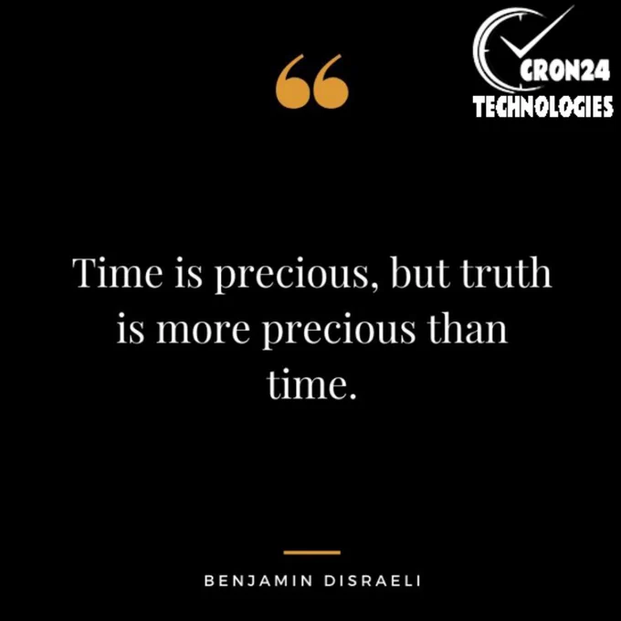 Cron24 Technologies posted about: Time is precious, but truth is more precious than time.